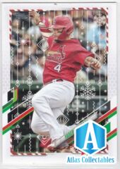 2021 Topps Holiday Baseball Variation Candy Cane Arm Yadier Molina #HW31 426 SP